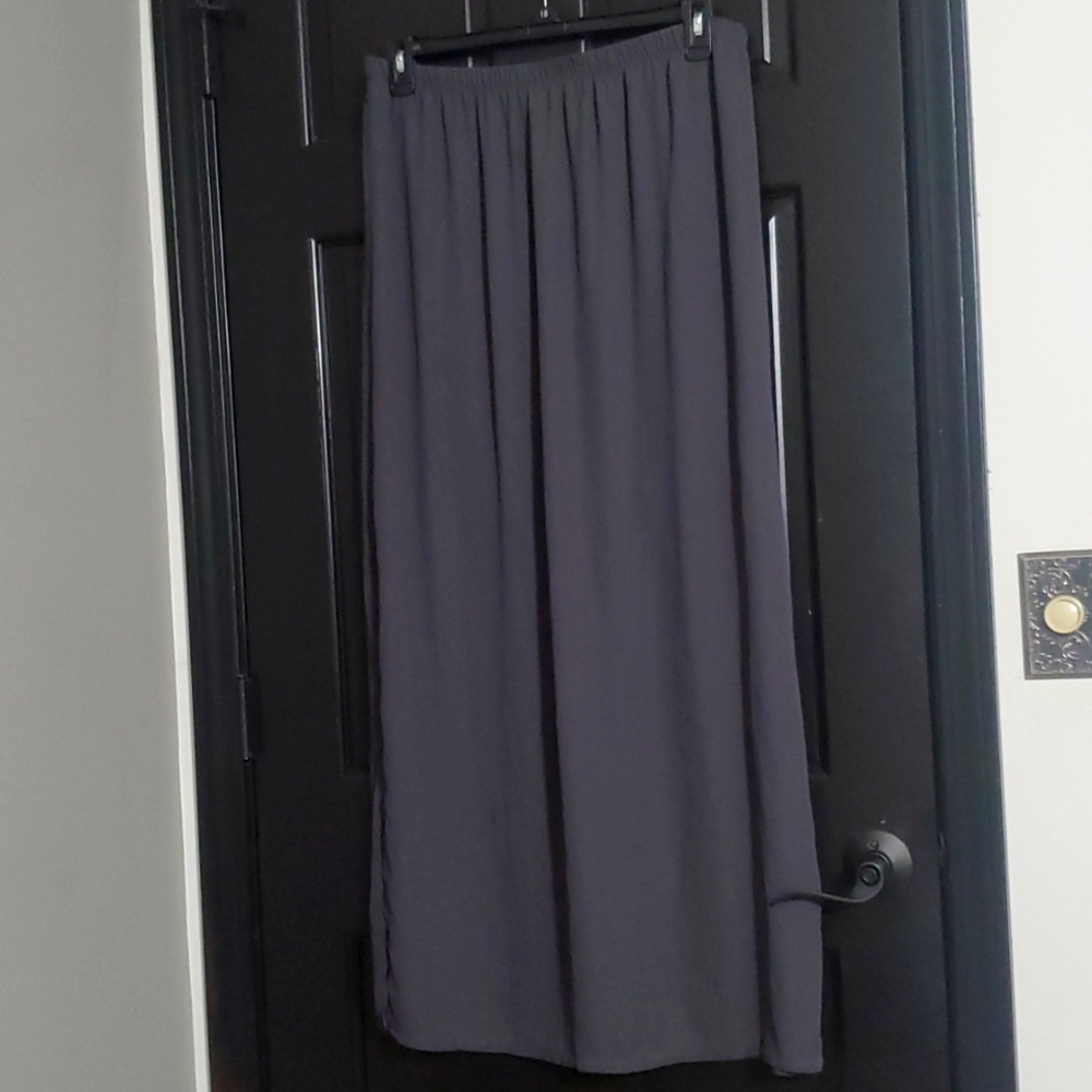 Steel gray side slit partially sheer maxi skirt xhilaration size XXL